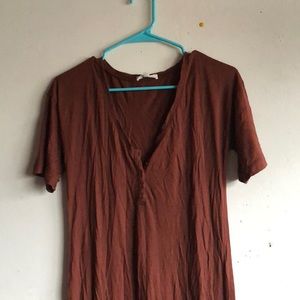 Brown dress.